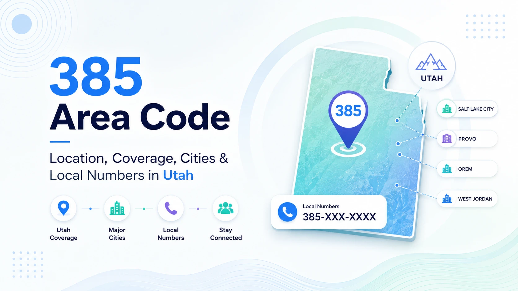385 Area Code: Location, Coverage, Cities & Local Numbers in Utah