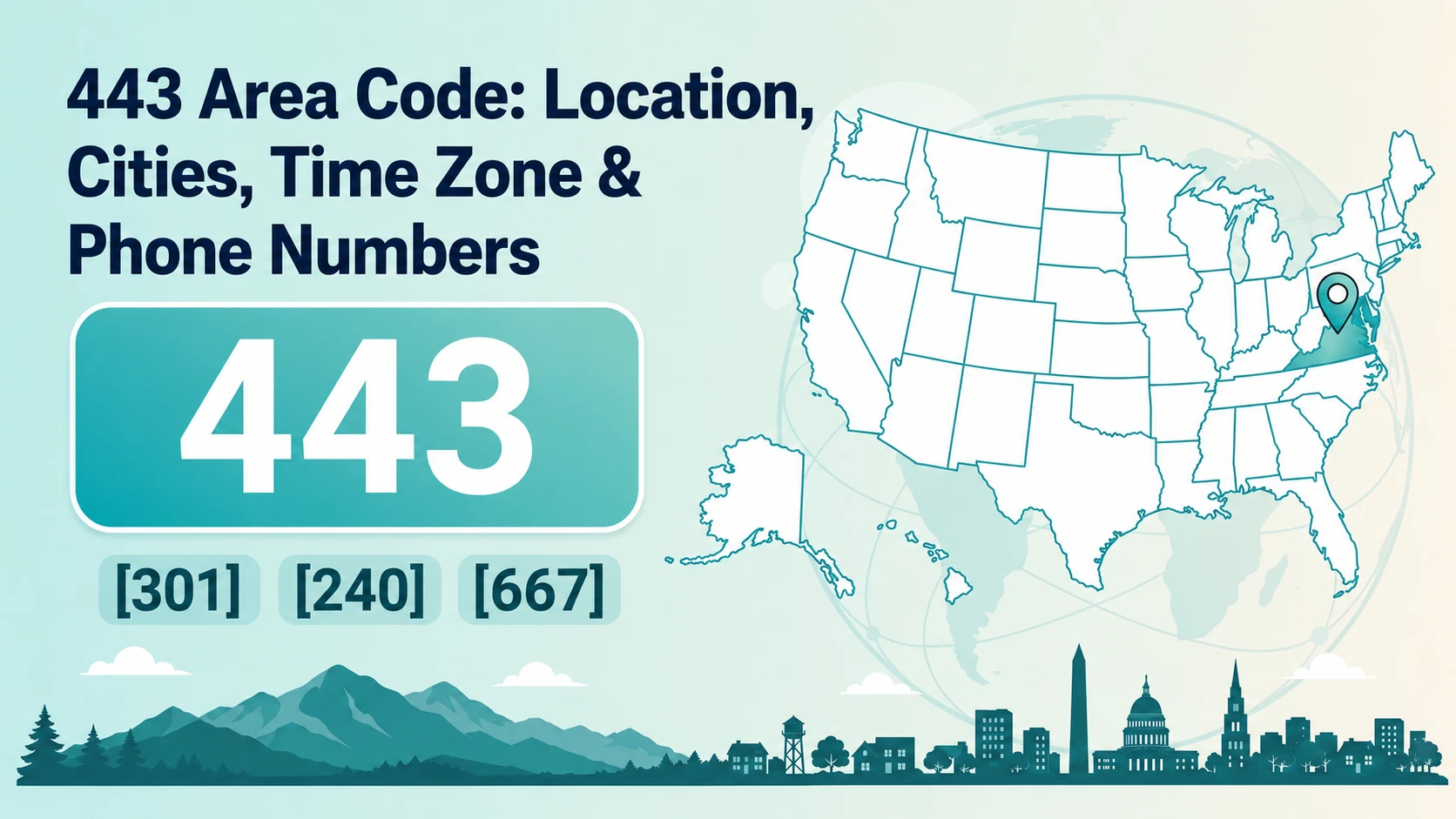 443 Area Code: Location, Cities, Time Zone & Phone Numbers