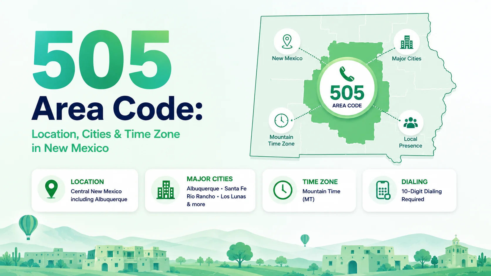 505 Area Code: Location, Cities & Time Zone in New Mexico