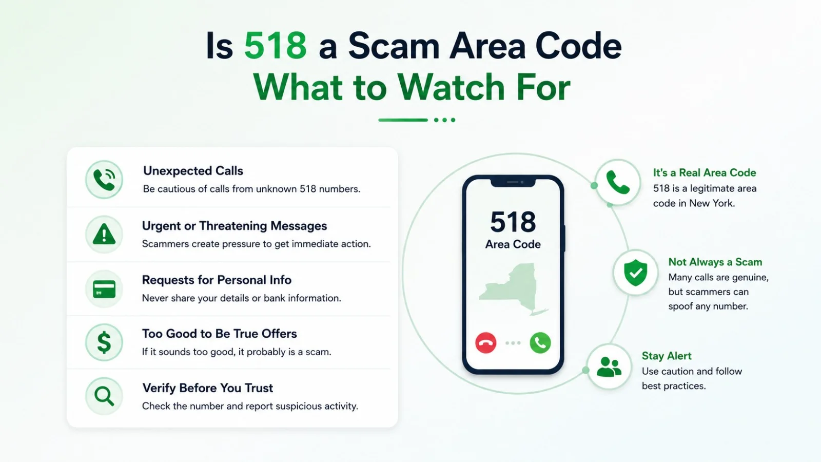 Is 518 a scam area code — common spoofing patterns and how to protect yourself