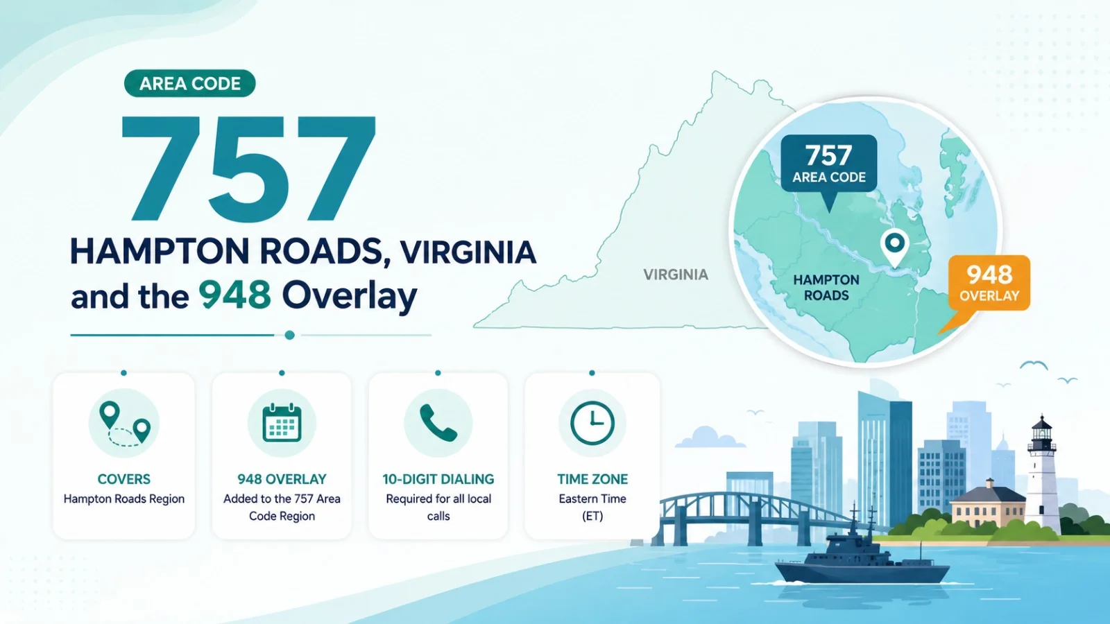 757 Area Code: Hampton Roads, Virginia and the 948 Overlay