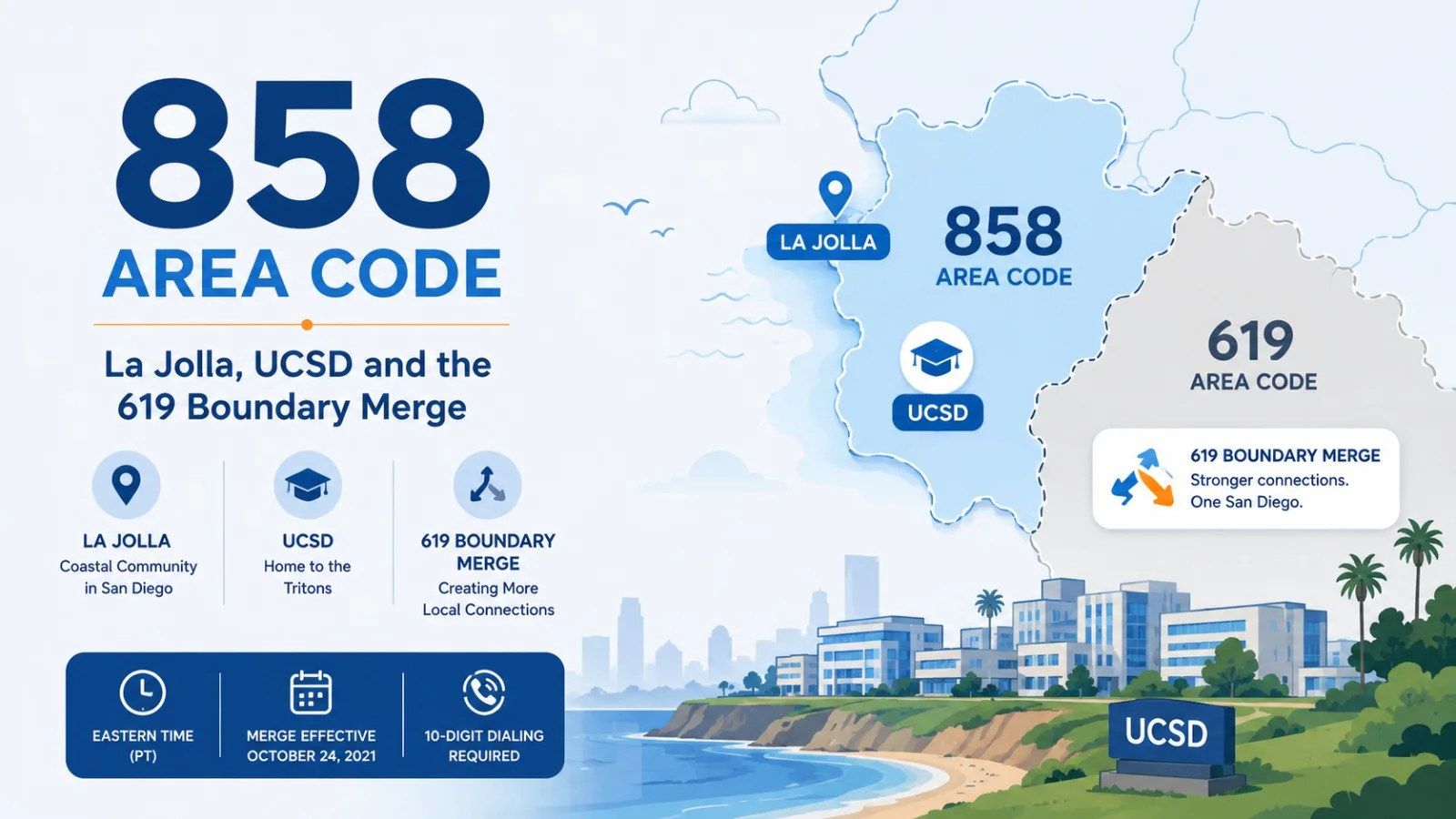 858 Area Code: La Jolla, UCSD and the 619 Boundary Merge
