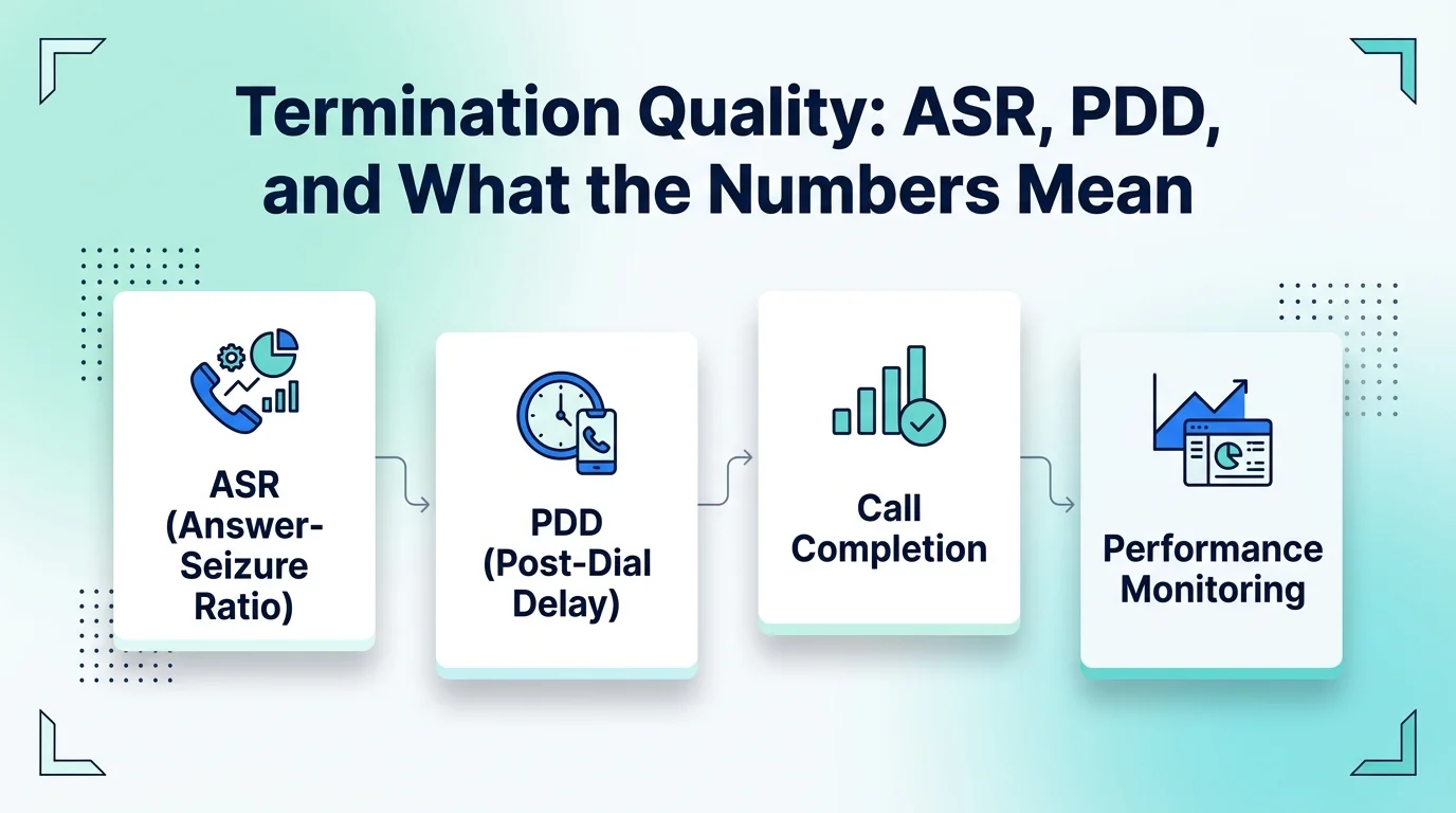 ASR and PDD quality metrics dashboard for mobile wholesale voice termination