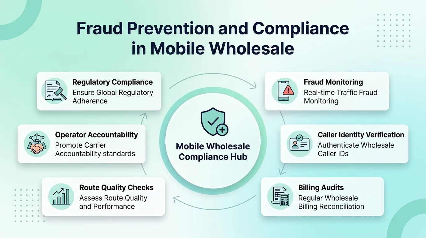 Fraud prevention and STIR/SHAKEN compliance shield for mobile wholesale voice
