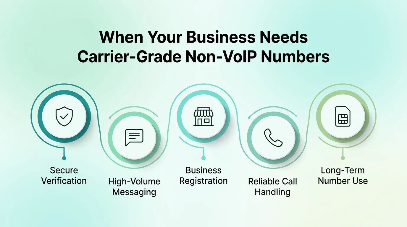 When your business needs carrier-grade non-VoIP numbers — 150+ countries, 99.9% uptime, 25% sales increase