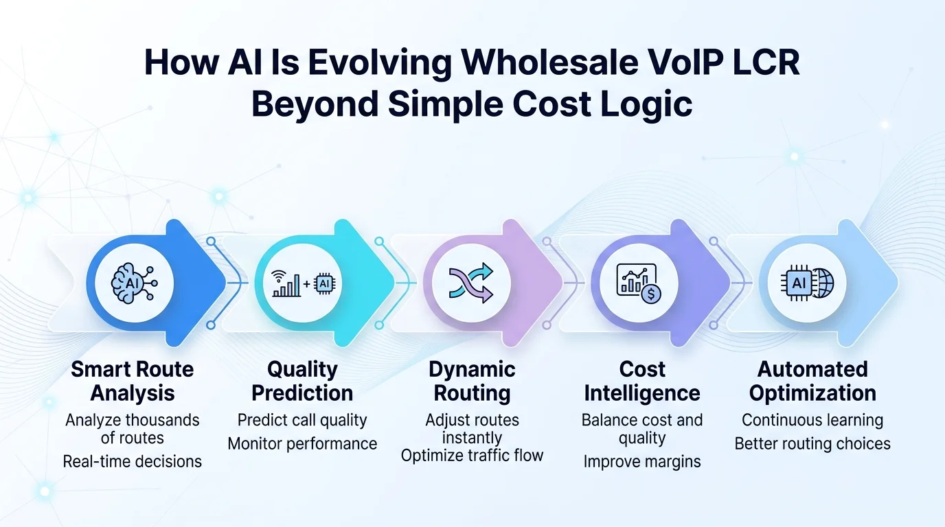 AI-powered wholesale VoIP LCR vs traditional routing: predictive failover, time-of-day awareness, fraud pattern detection