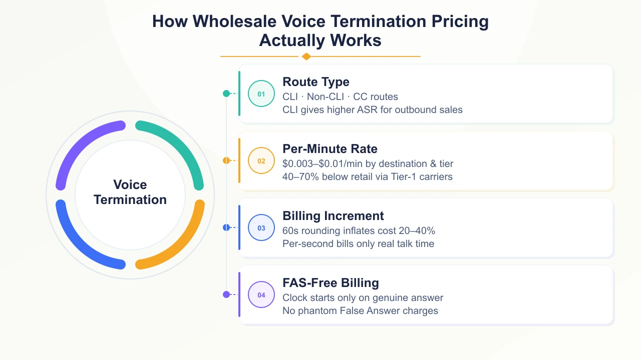 Rate-lock and rate validity window terms in a wholesale voice contract