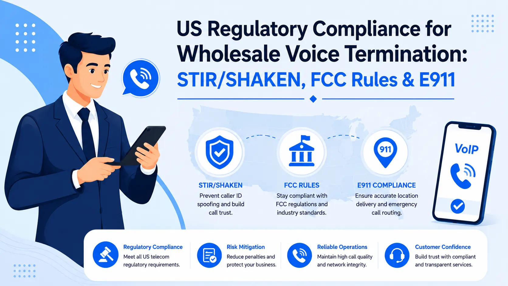 US Regulatory Compliance for Wholesale Voice Termination: STIR/SHAKEN, FCC Rules & E911